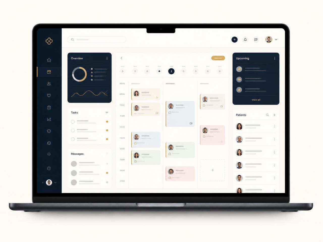 Mockups ilustrativos da interface do case JLMEDESPORTE, exibidos como exemplo de solução digital estruturada pela Jaysla Ímpar.